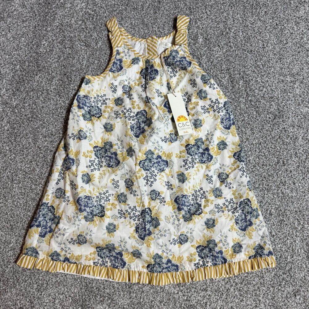 C&C California Dress Kids Girls 3T Cottagecore Boho Floral Ruffle Tiered Pastel